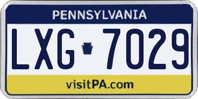 PA license plate LXG7029