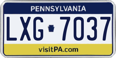 PA license plate LXG7037
