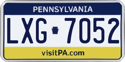 PA license plate LXG7052