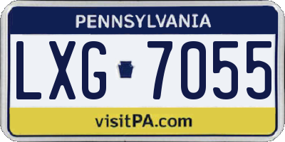 PA license plate LXG7055