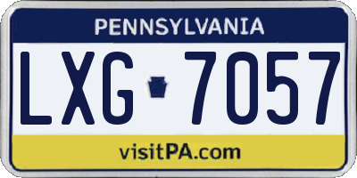 PA license plate LXG7057