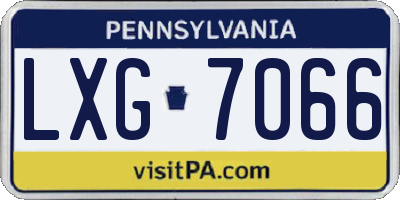 PA license plate LXG7066