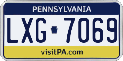 PA license plate LXG7069