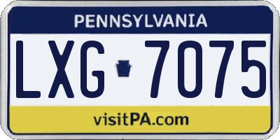 PA license plate LXG7075