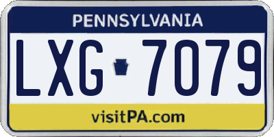 PA license plate LXG7079