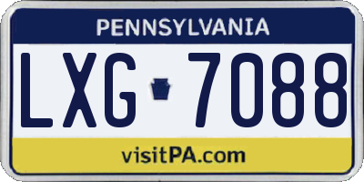 PA license plate LXG7088