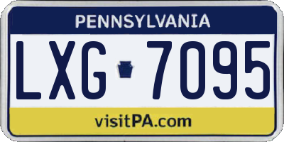 PA license plate LXG7095