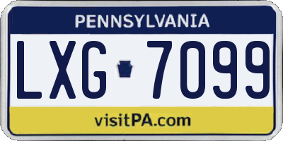 PA license plate LXG7099