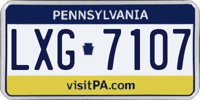 PA license plate LXG7107