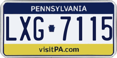 PA license plate LXG7115