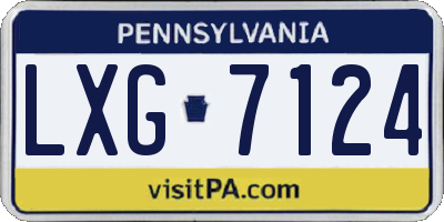 PA license plate LXG7124