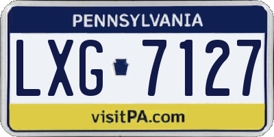 PA license plate LXG7127