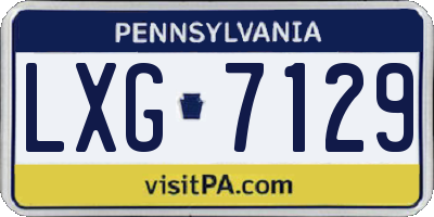 PA license plate LXG7129
