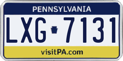 PA license plate LXG7131