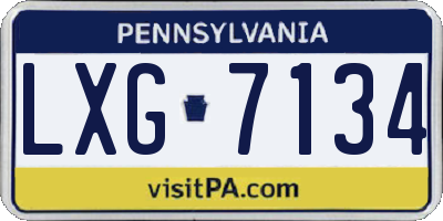 PA license plate LXG7134