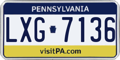 PA license plate LXG7136