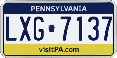 PA license plate LXG7137