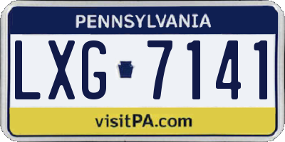 PA license plate LXG7141