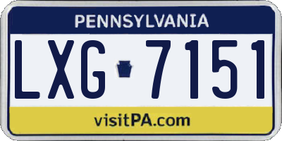 PA license plate LXG7151
