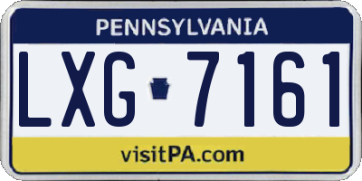 PA license plate LXG7161
