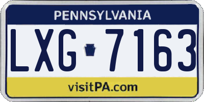 PA license plate LXG7163