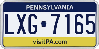 PA license plate LXG7165