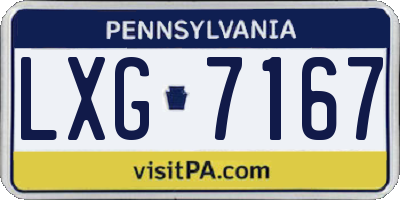 PA license plate LXG7167