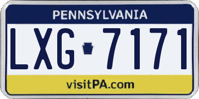 PA license plate LXG7171