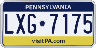 PA license plate LXG7175