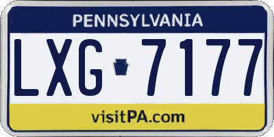 PA license plate LXG7177