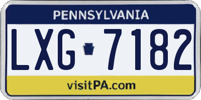 PA license plate LXG7182