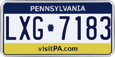 PA license plate LXG7183