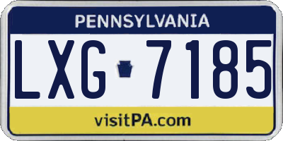 PA license plate LXG7185