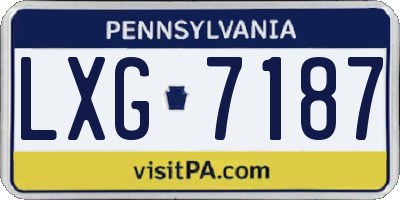 PA license plate LXG7187