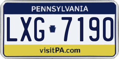 PA license plate LXG7190