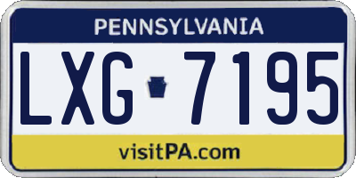 PA license plate LXG7195