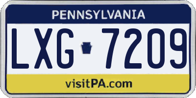 PA license plate LXG7209