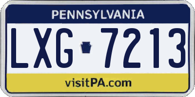 PA license plate LXG7213
