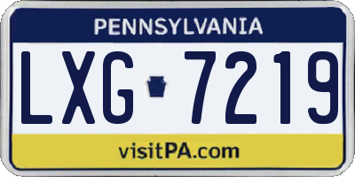 PA license plate LXG7219