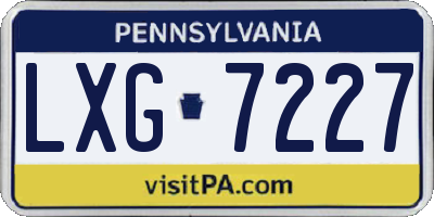 PA license plate LXG7227