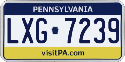 PA license plate LXG7239