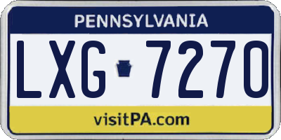 PA license plate LXG7270
