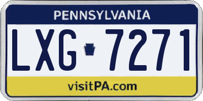 PA license plate LXG7271