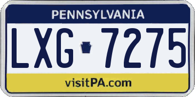 PA license plate LXG7275