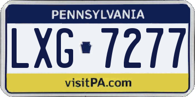 PA license plate LXG7277