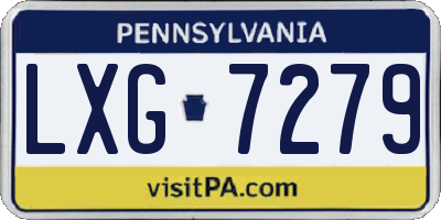 PA license plate LXG7279