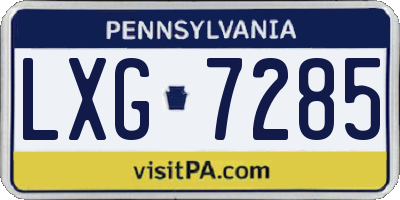 PA license plate LXG7285