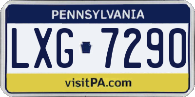 PA license plate LXG7290