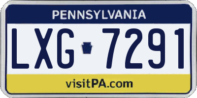 PA license plate LXG7291