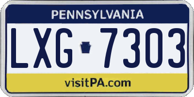 PA license plate LXG7303